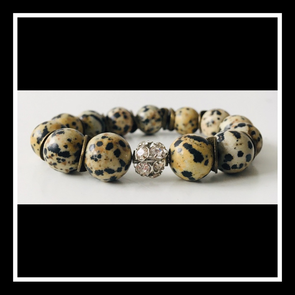 Dalmatian Jasper Handmade Beaded Bracelet